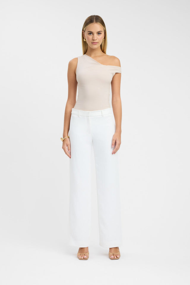 front Greta Top Kookai Fitted Asymmetry Sleeveless Womens-Blouse 