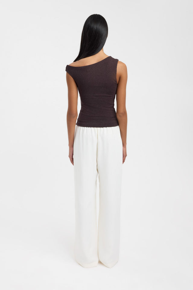 back Greta Top Kookai Fitted Asymmetry Sleeveless Womens-Blouse 