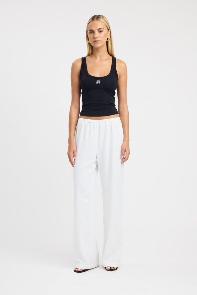 side Monogram Scoop Tank Kookai Fitted Scoop black womens-singlets 