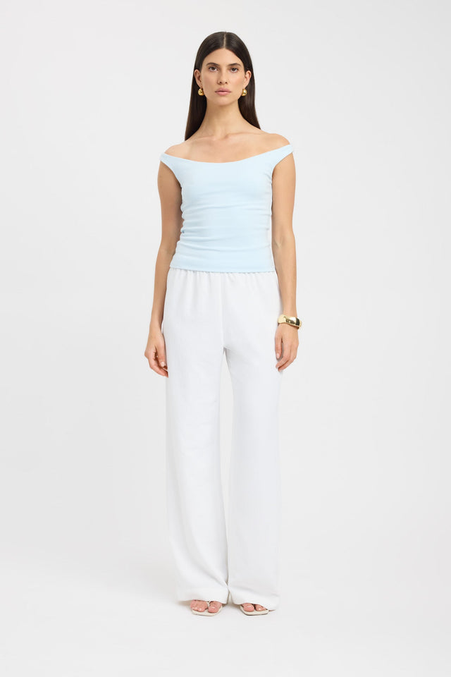 side Ari Top Kookai Fitted Asymmetry Sleeveless Womens-Blouse 