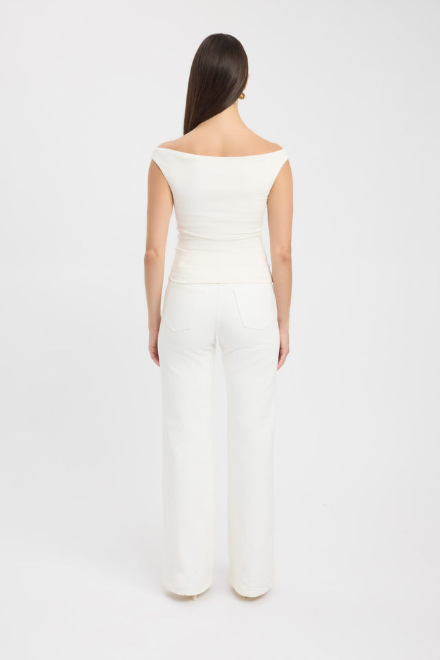 back Ari Top Kookai Fitted Scoopneck Sleeveless Womens-Blouse 