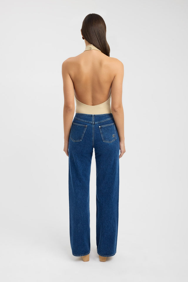 back Eva Bodysuit Kookai Fitted Highneck Sleeveless Womens-Blouse 