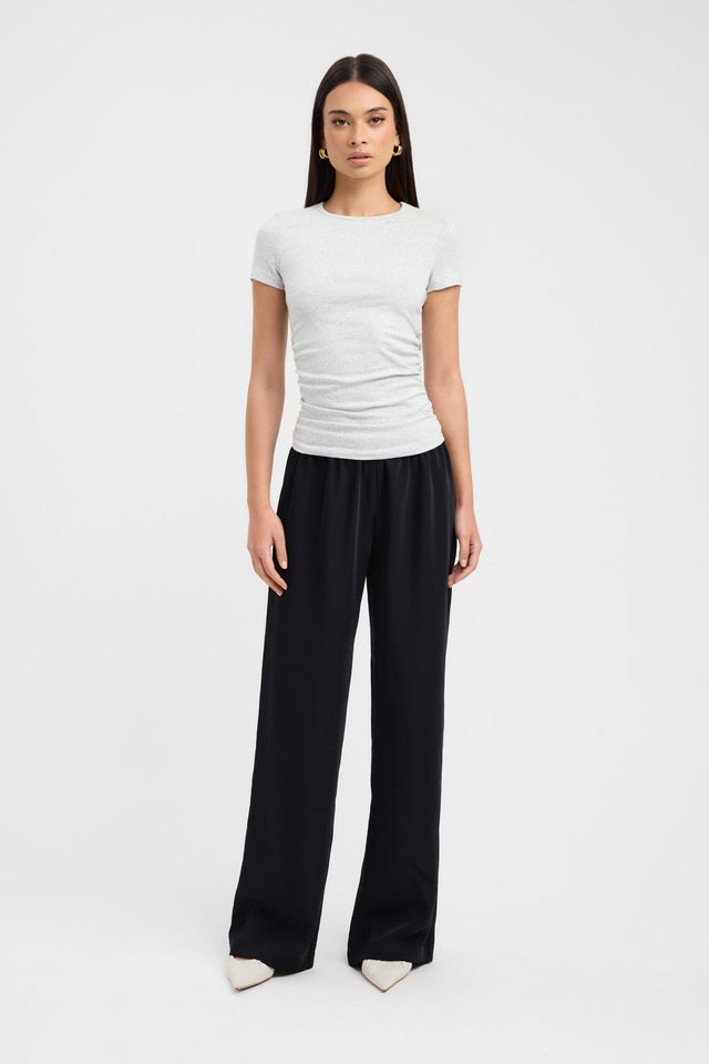 side Til Rouched Tee Kookai Relaxed Roundneck Sleeveless Womens-Blouse 