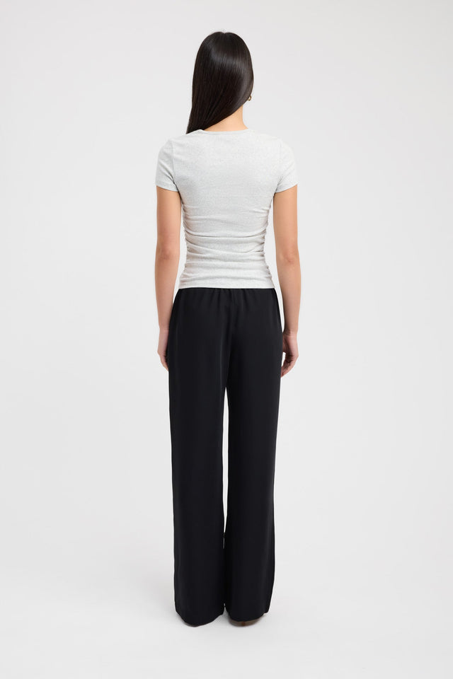 back Til Rouched Tee Kookai Relaxed Roundneck Sleeveless Womens-Blouse 