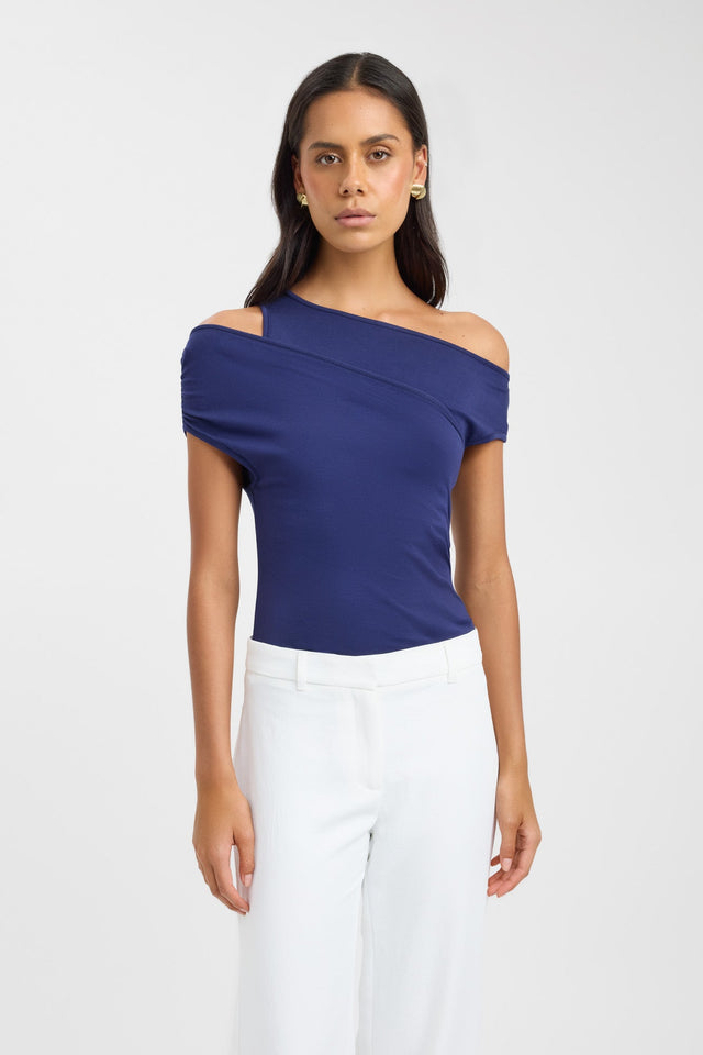 front Atis Asymmetric Top Kookai Fitted Asymmetry Short sleeves Womens-Blouse 