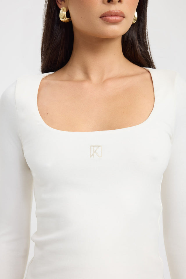 Monogram Scoop Long Sleeve Top