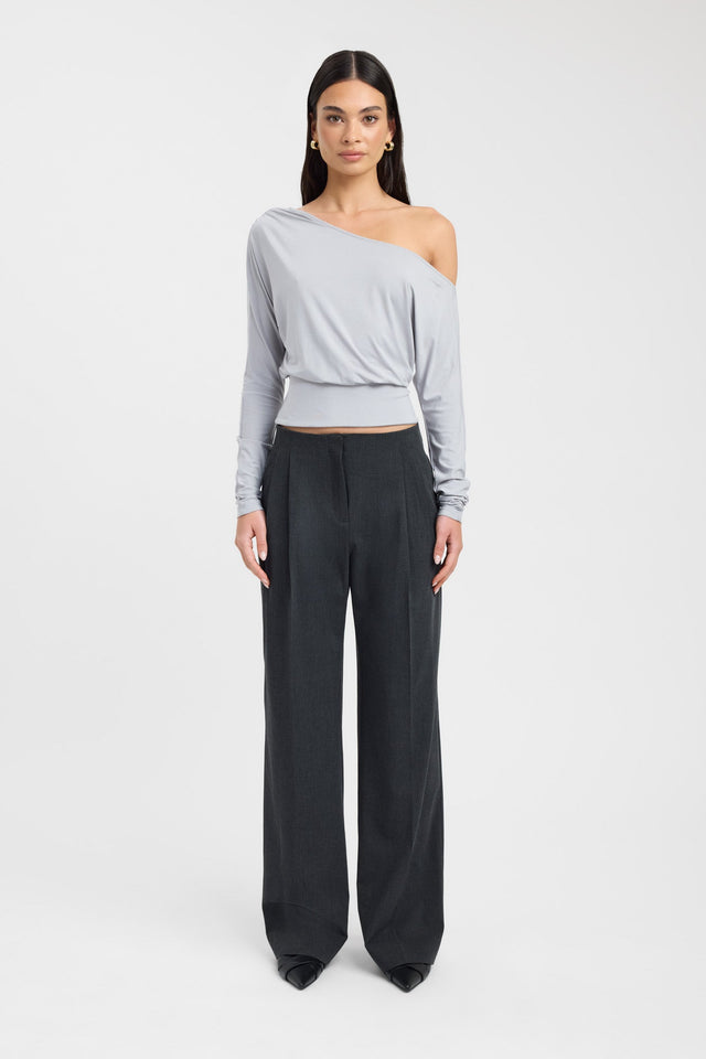 front Anders Top Kookai Relaxed Asymmetry Long sleeve Womens-Blouse 