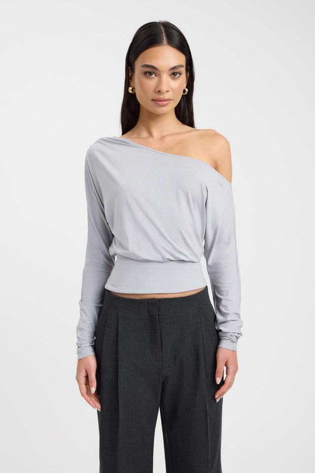 side Anders Top Kookai Relaxed Asymmetry Long sleeve Womens-Blouse 