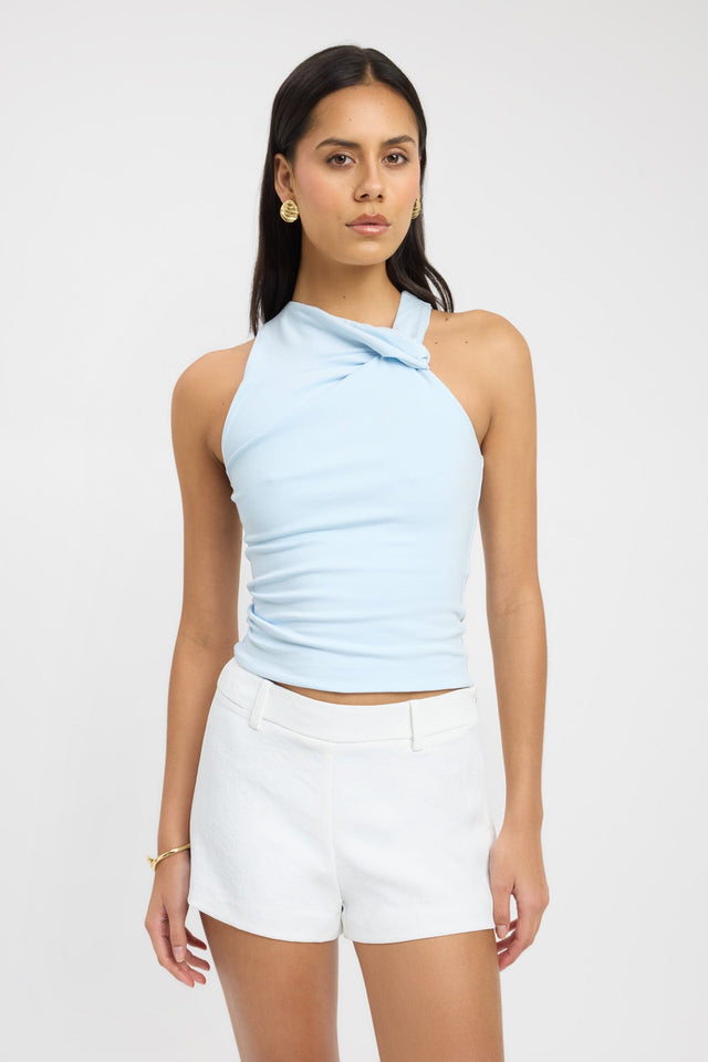 front Nadia Top Kookai Fitted Asymmetry Sleeveless Womens-Blouse 