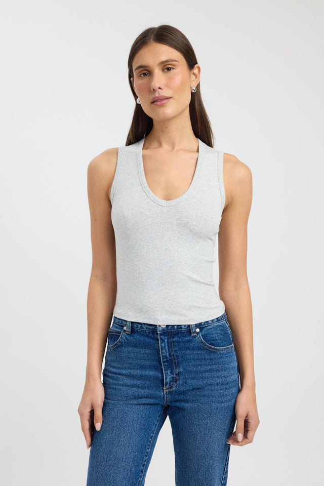 front Soho Tank Kookai Fitted Scoopneck Sleeveless Womens-Blouse 