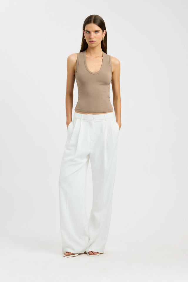 side Soho Tank Kookai Fitted V-neck womens-singlets 