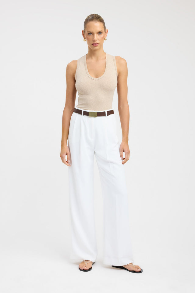 side Soho Tank Kookai Fitted Scoopneck Sleeveless Womens-Blouse 