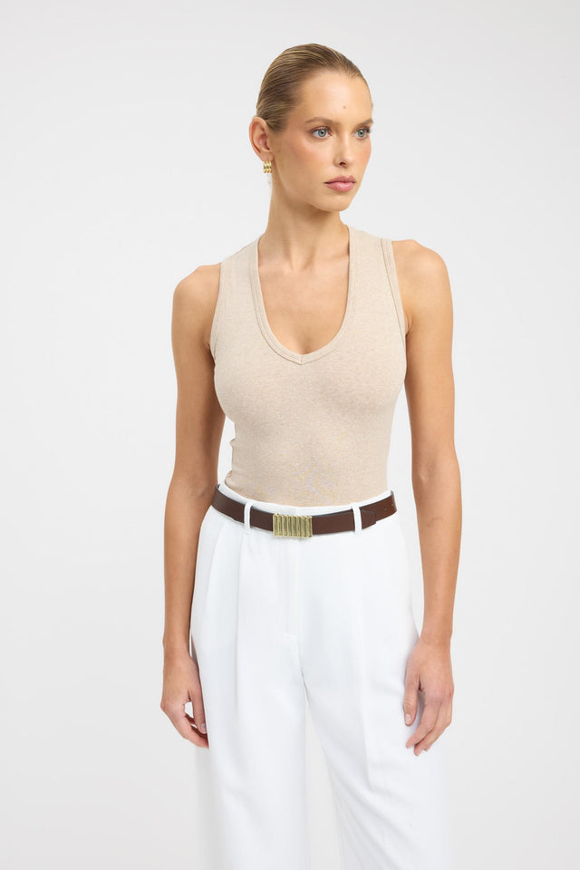 front Soho Tank Kookai Fitted Scoopneck Sleeveless Womens-Blouse 