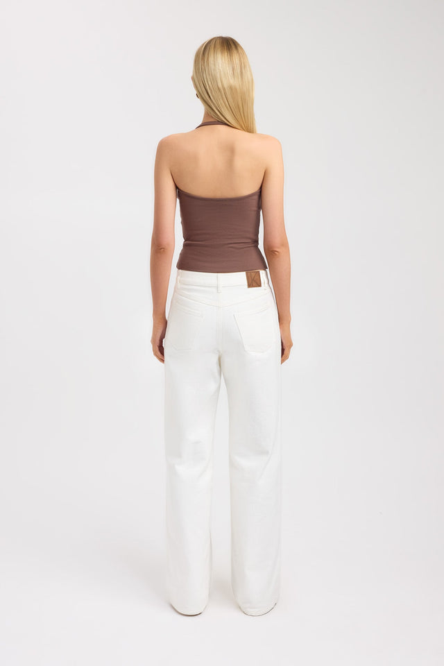 back Kristy Scoop Tank Kookai Fitted Thick strap Scoop womens-singlets 