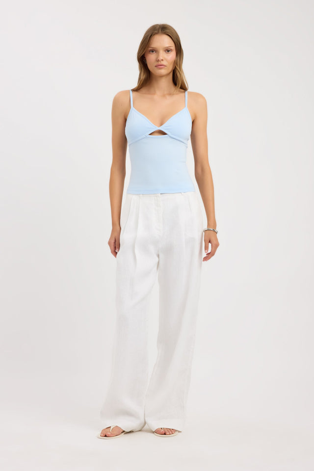 side Piper Tank Kookai Fitted V-neck Sleeveless Womens-Blouse 