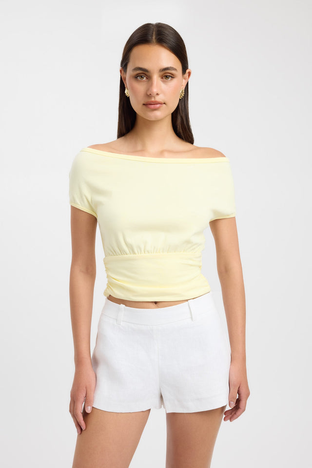 front Marlo Top Kookai Fitted Boatneck Short sleeves Womens-Blouse 