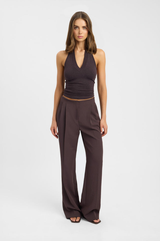 side Kaya Top Kookai Fitted V-neck Sleeveless Womens-Blouse 