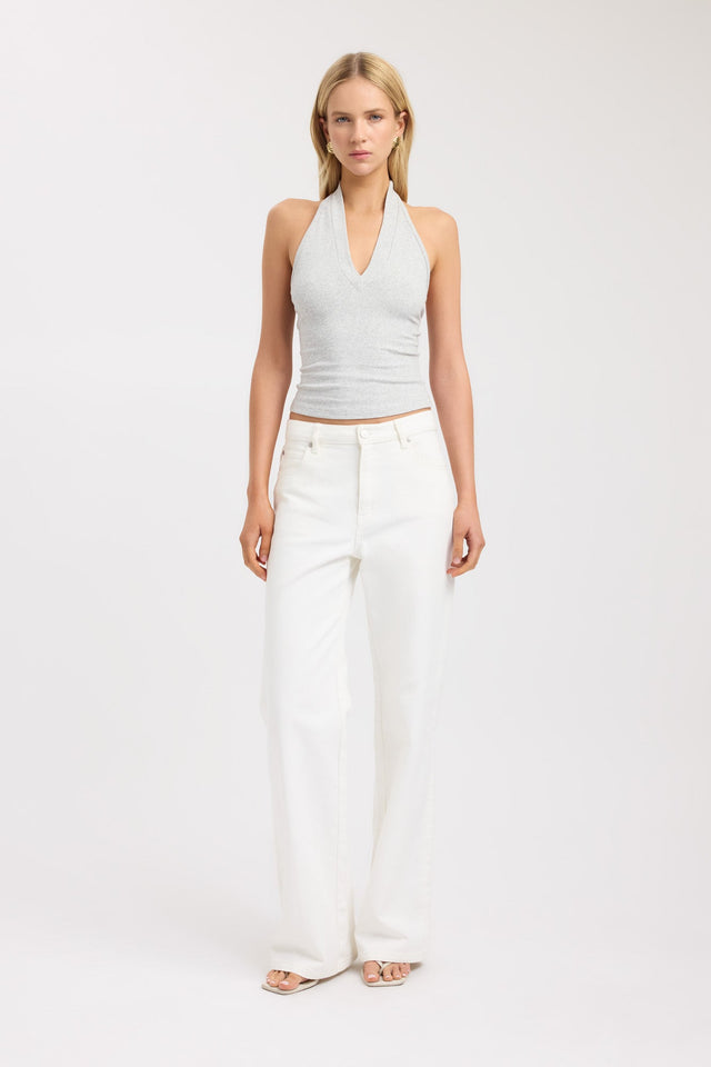 side Kaya Top Kookai Fitted V-neck Sleeveless Womens-Blouse 