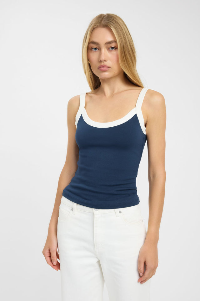 front Kosa Tank Kookai Fitted Scoopneck Sleeveless Womens-Blouse 