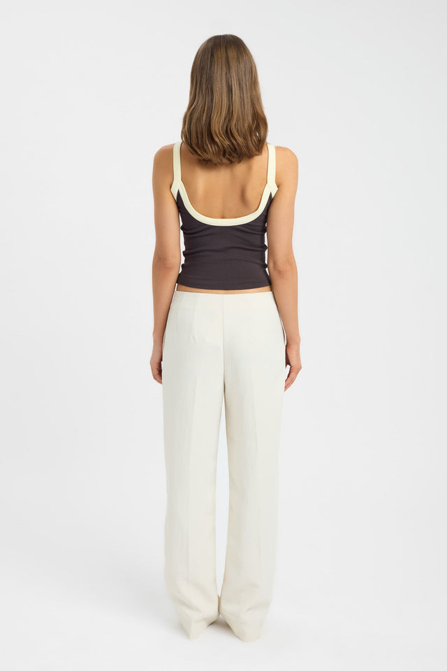 back Kosa Tank Kookai Fitted Scoopneck Sleeveless Womens-Blouse 