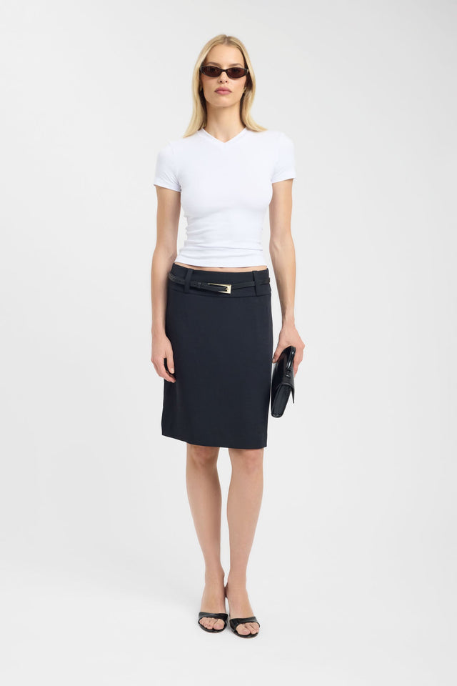 front Jess Tee Kookai Fitted V-neck Short sleeves Womens-Blouse 