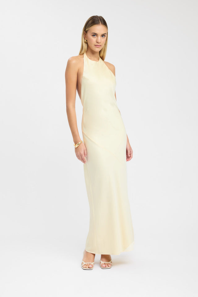 side Palermo Maxi Dress Kookai Straight Maxi Fitted Squareneck white womens-dresses 