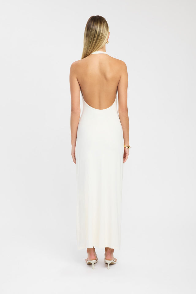 back Paloma Maxi Dress Kookai Bodycon Maxi Fitted V-neck white womens-dresses 