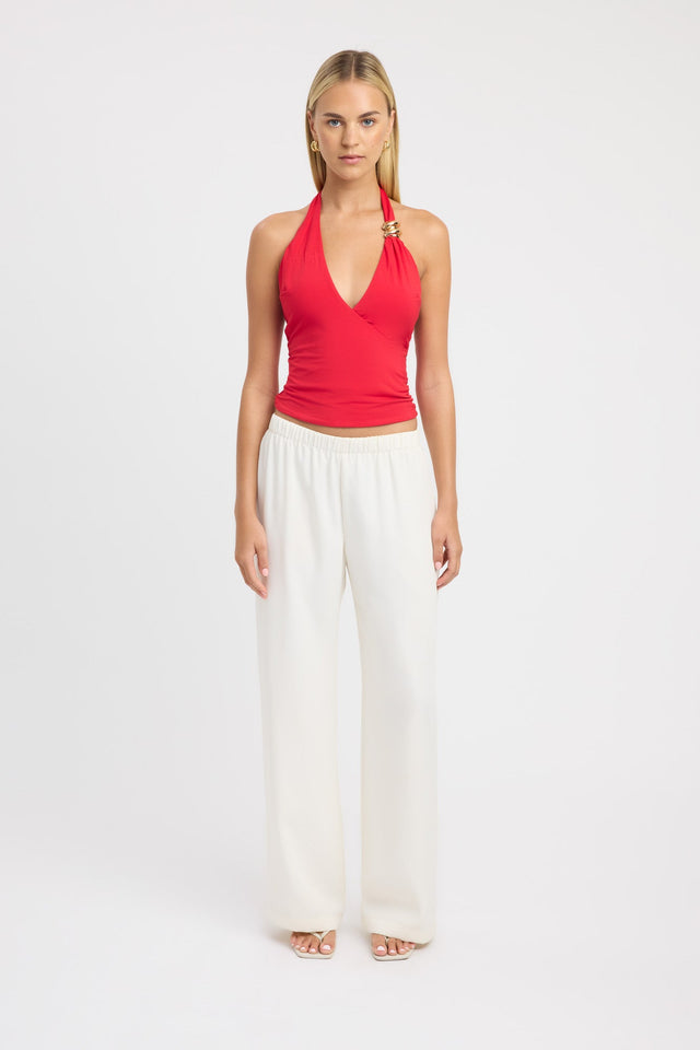 side Paloma Top Kookai Fitted Plungeneck Sleeveless Womens-Blouse 