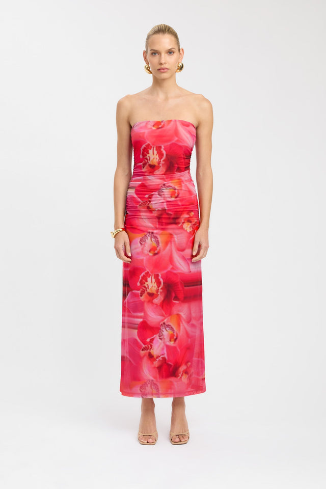 side Rae Strapless Dress Kookai Bodycon Maxi Fitted Straight grey womens-dresses 