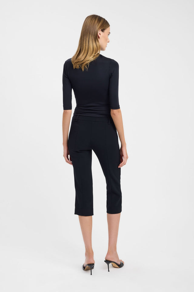Presenting the Alto Tab Capri Pant in womens-regular-pants with regular high-rise black styling back