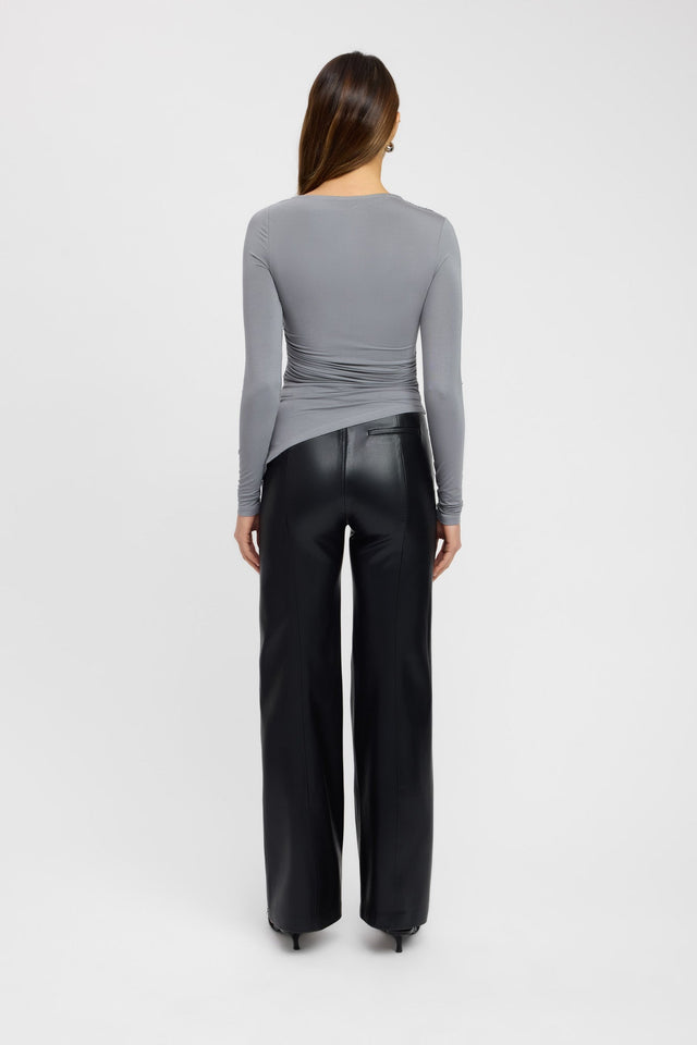 back Silene Asymmetric Top Kookai Fitted Highneck Long sleeve Womens-Blouse 