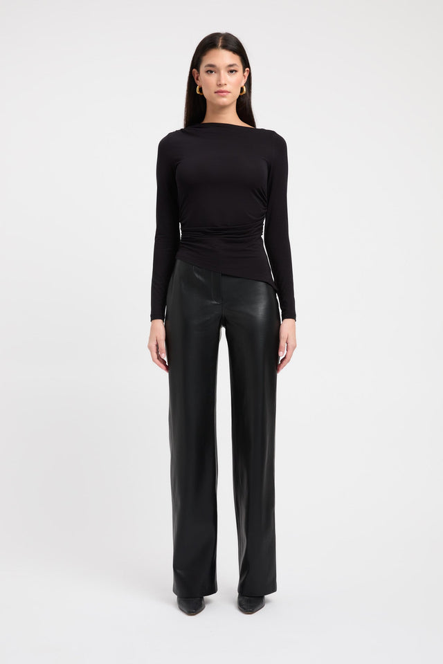 front Silene Asymmetric Top Kookai Fitted Asymmetry Long sleeve Womens-Blouse 