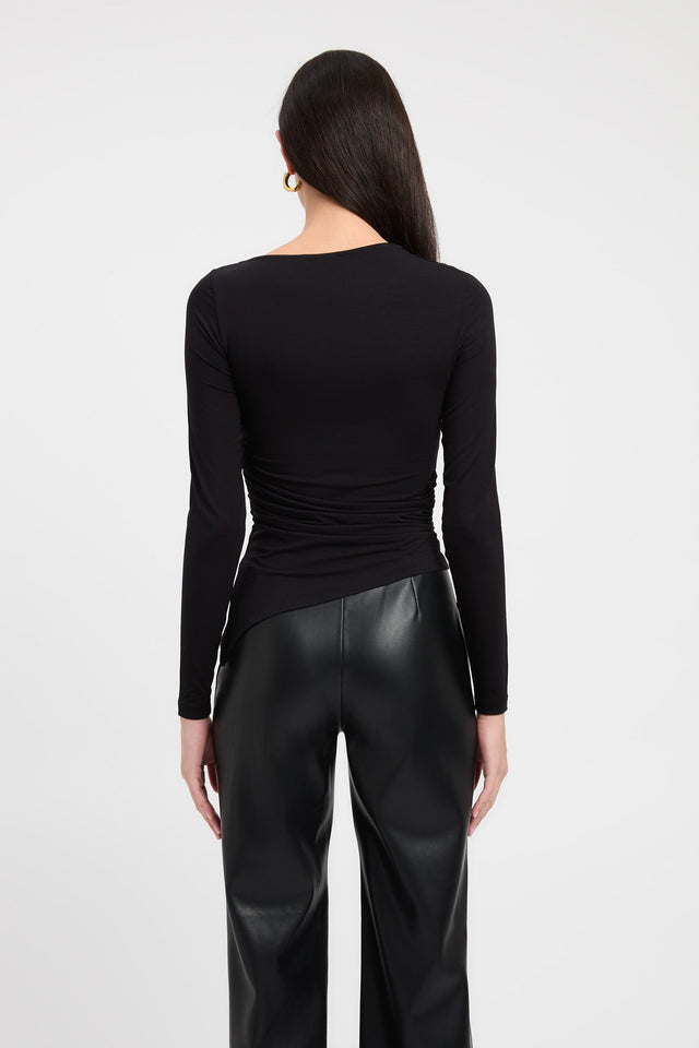 front Silene Asymmetric Top Kookai Fitted Boatneck Three quarter sleeves Womens-Blouse 