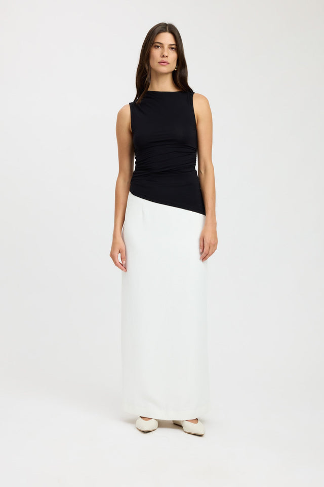 side Alannah Top Kookai Relaxed Thick strap Round white womens-singlets 