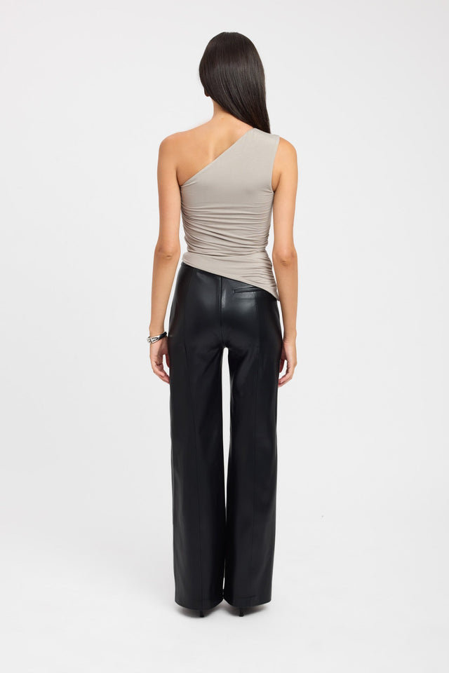 front Kara Top Kookai Fitted Asymmetry Sleeveless Womens-Blouse 