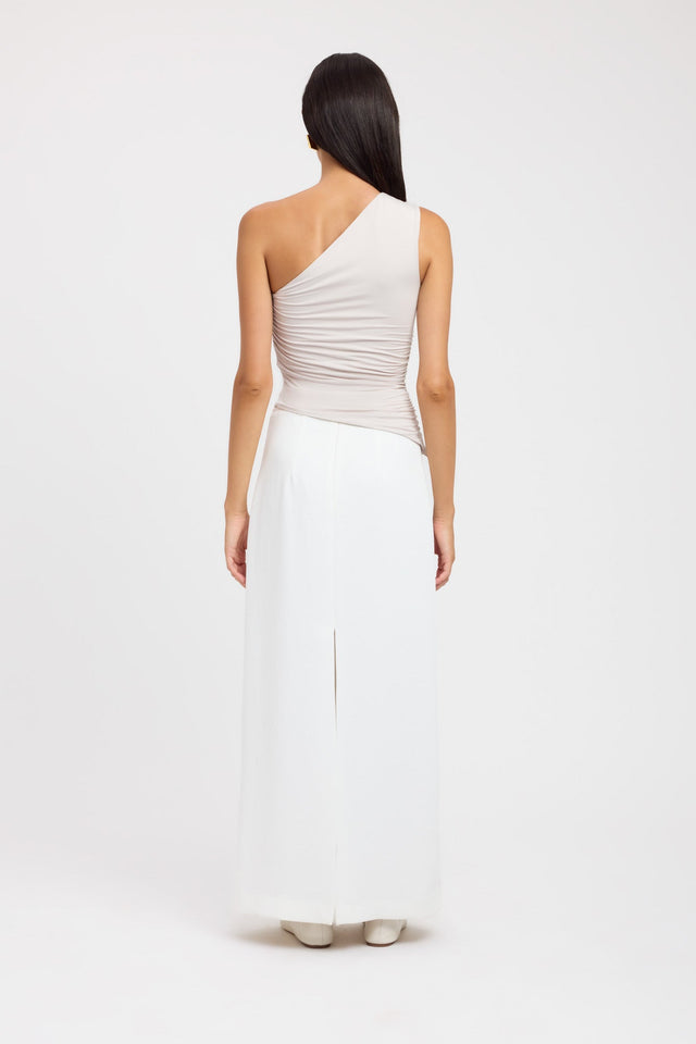 front Kara Top Kookai Fitted Asymmetry Sleeveless Womens-Blouse 