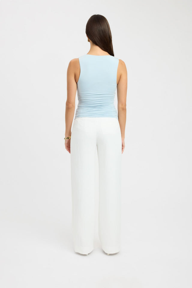 front Mina Top Kookai Fitted Boatneck Sleeveless Womens-Blouse 
