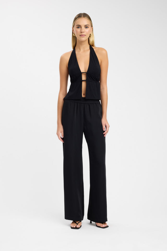 side Harper Top Kookai Fitted Plungeneck Sleeveless Womens-Blouse 