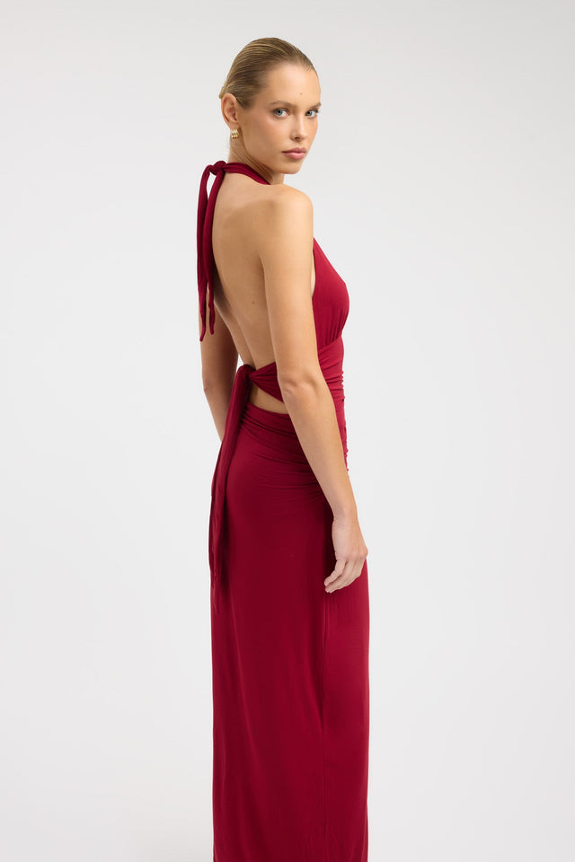side Leni Maxi Dress Kookai Straight Maxi Fitted Plungeneck womens-dresses 