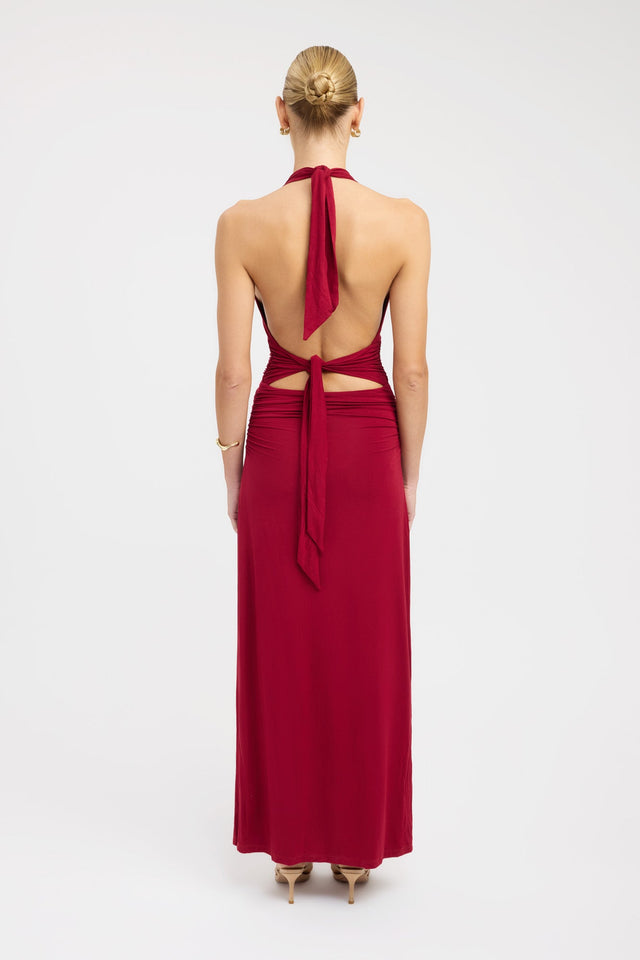 back Leni Maxi Dress Kookai Straight Maxi Fitted Plungeneck womens-dresses 