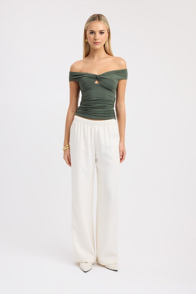 front Lizzie Top Kookai Fitted V-neck Short sleeves Womens-Blouse 