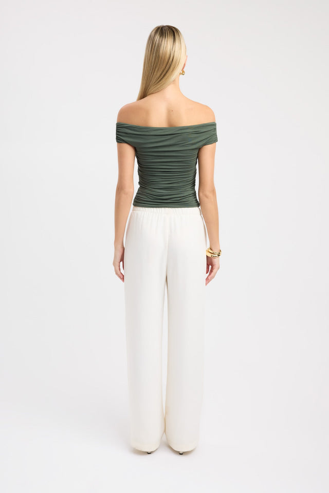 back Lizzie Top Kookai Fitted V-neck Short sleeves Womens-Blouse 