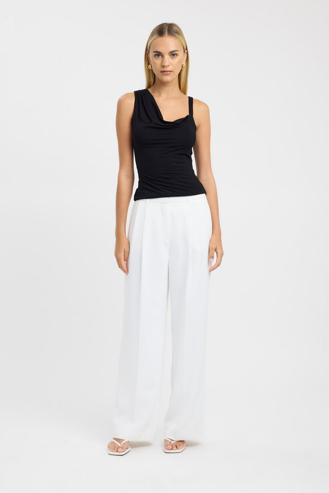 front Jessie Cowl Top Kookai Fitted Thin strap Cowl white womens-singlets 