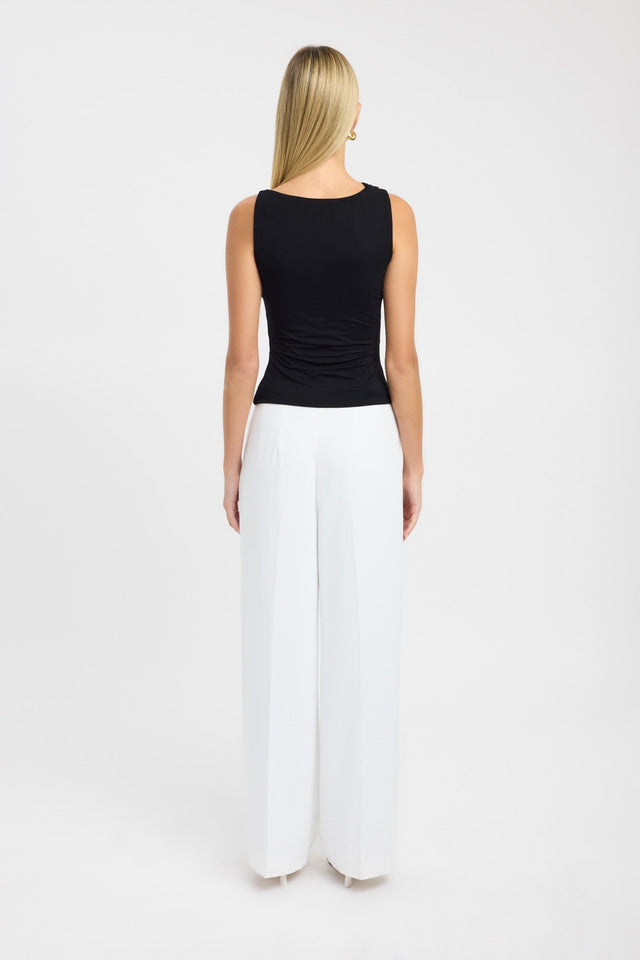 back Jessie Cowl Top Kookai Fitted Thin strap Cowl white womens-singlets 