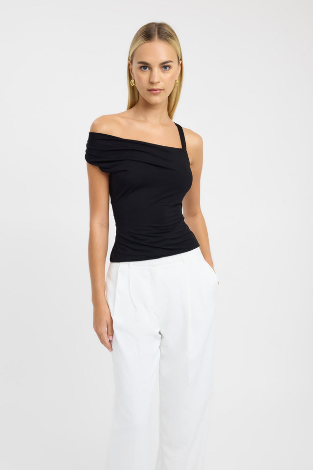 side Jessie Cowl Top Kookai Fitted Thin strap Cowl white womens-singlets 