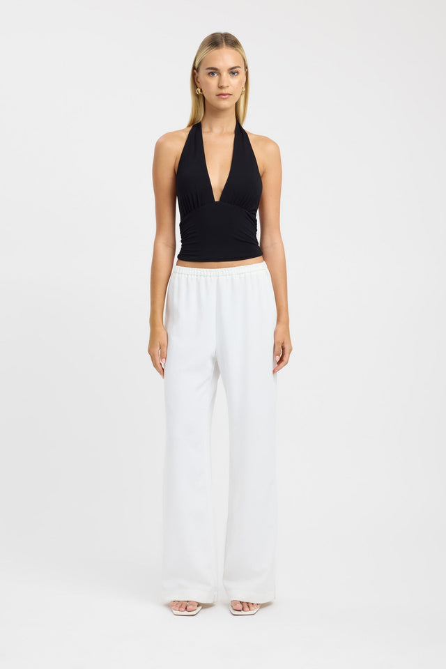 front Leni Top Kookai Fitted Plungeneck Sleeveless Womens-Blouse 