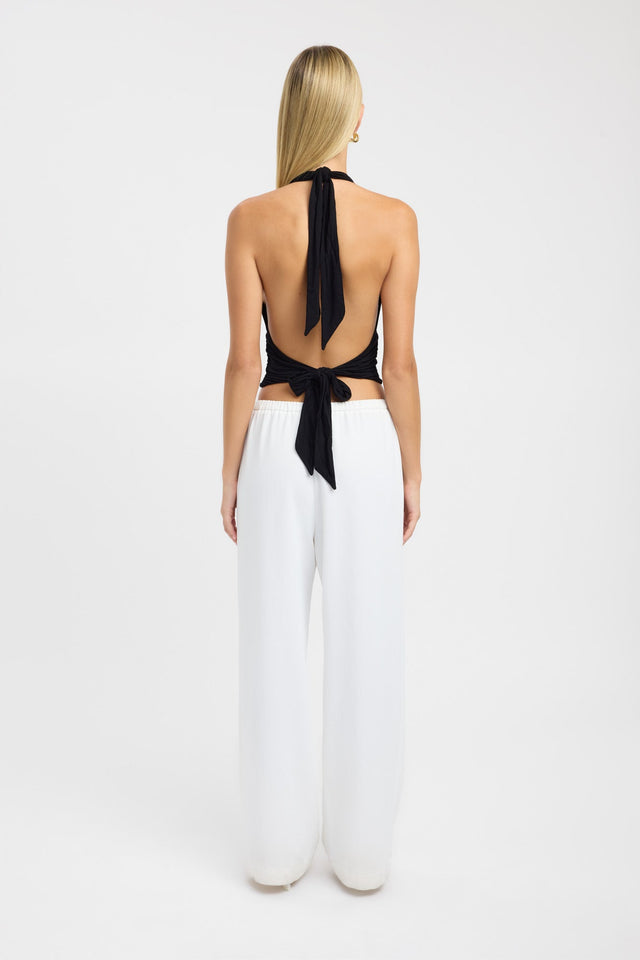 back Leni Top Kookai Fitted Plungeneck Sleeveless Womens-Blouse 