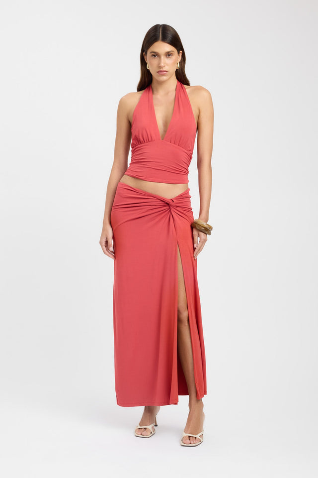 front Quinn Maxi Skirt Kookai Straight Maxi black womens-skirts 