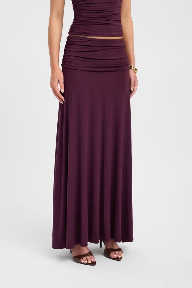 Featuring the Arlo Maxi Skirt in womens-skirts with straight hem and dark violet colour detail