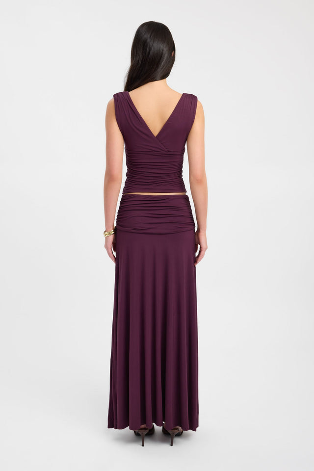 Crafted with the Arlo Maxi Skirt in womens-skirts featuring straight hem and dark violet colour back